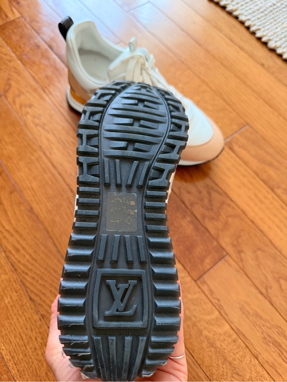 Louis Vuitton Beige, White & Gold Runaway Sneakers - Picture 6 of 6
